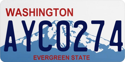 WA license plate AYC0274
