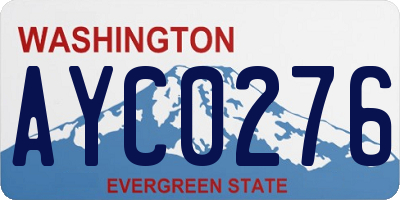 WA license plate AYC0276