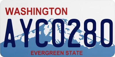 WA license plate AYC0280