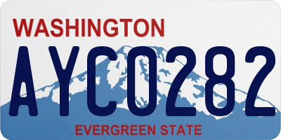 WA license plate AYC0282
