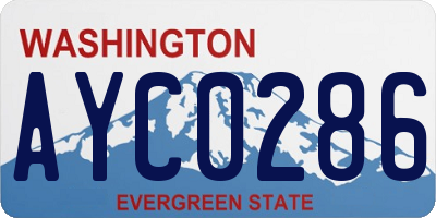 WA license plate AYC0286
