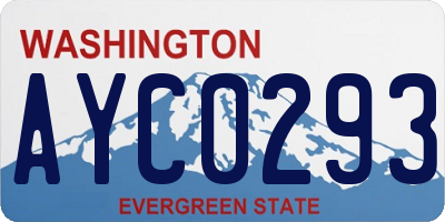 WA license plate AYC0293