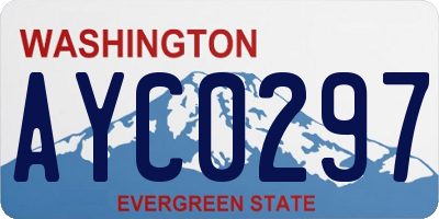 WA license plate AYC0297
