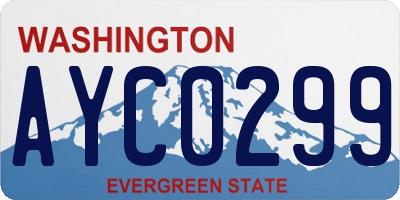 WA license plate AYC0299