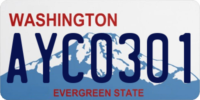 WA license plate AYC0301