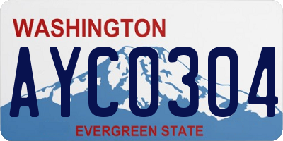 WA license plate AYC0304