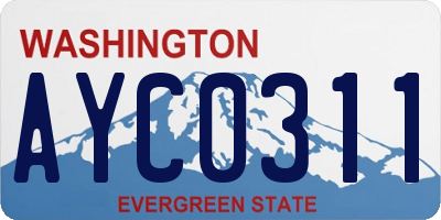 WA license plate AYC0311