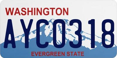 WA license plate AYC0318