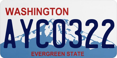 WA license plate AYC0322