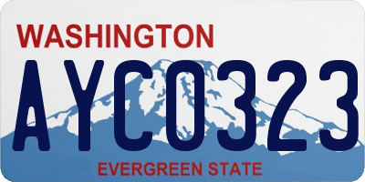 WA license plate AYC0323