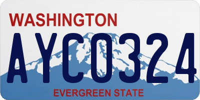 WA license plate AYC0324