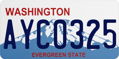 WA license plate AYC0325