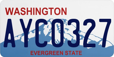 WA license plate AYC0327