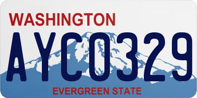 WA license plate AYC0329