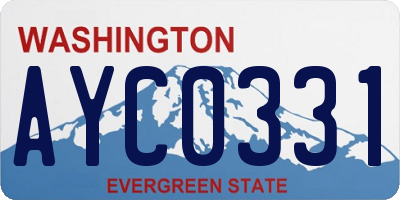 WA license plate AYC0331