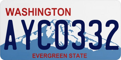 WA license plate AYC0332