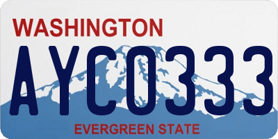 WA license plate AYC0333