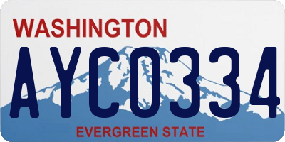 WA license plate AYC0334