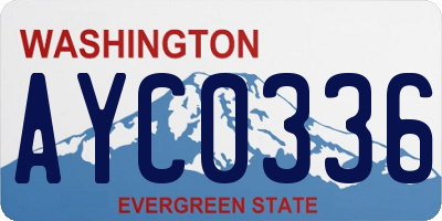 WA license plate AYC0336