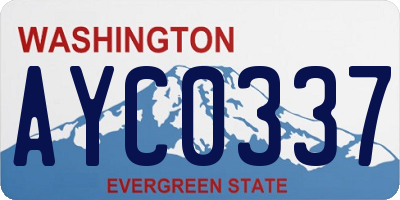 WA license plate AYC0337