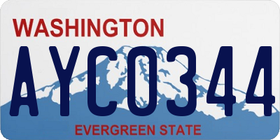 WA license plate AYC0344