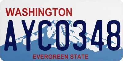 WA license plate AYC0348