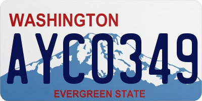 WA license plate AYC0349