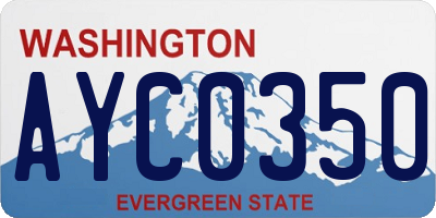 WA license plate AYC0350