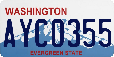 WA license plate AYC0355
