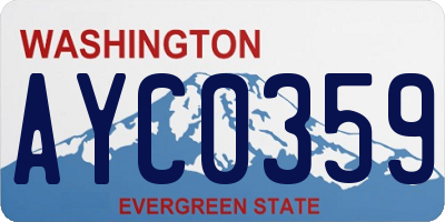 WA license plate AYC0359