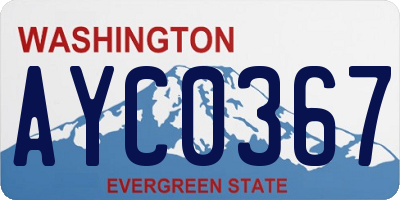 WA license plate AYC0367