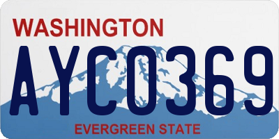WA license plate AYC0369