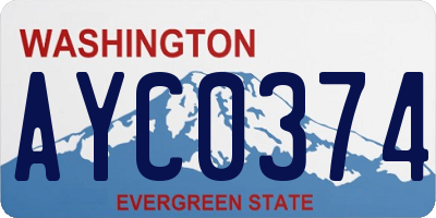 WA license plate AYC0374