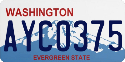 WA license plate AYC0375