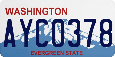 WA license plate AYC0378