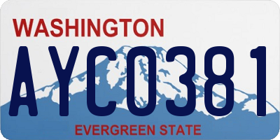 WA license plate AYC0381
