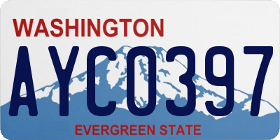 WA license plate AYC0397