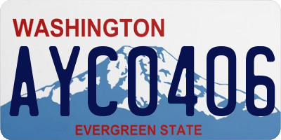 WA license plate AYC0406