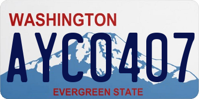 WA license plate AYC0407