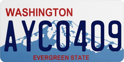 WA license plate AYC0409