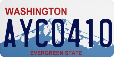WA license plate AYC0410