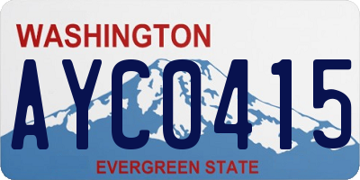 WA license plate AYC0415
