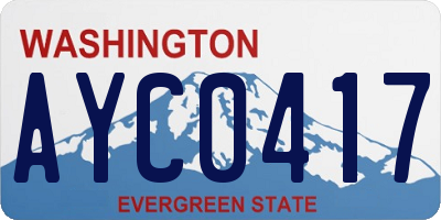 WA license plate AYC0417