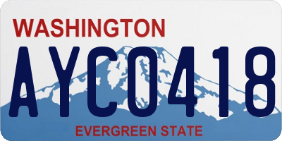 WA license plate AYC0418