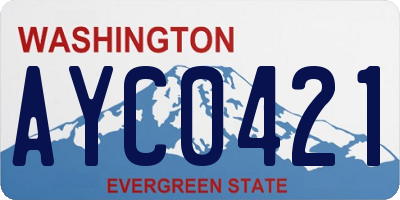 WA license plate AYC0421