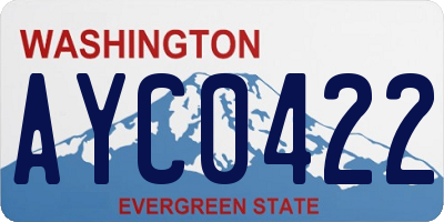 WA license plate AYC0422