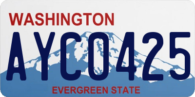 WA license plate AYC0425