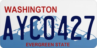 WA license plate AYC0427
