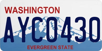 WA license plate AYC0430
