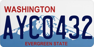 WA license plate AYC0432